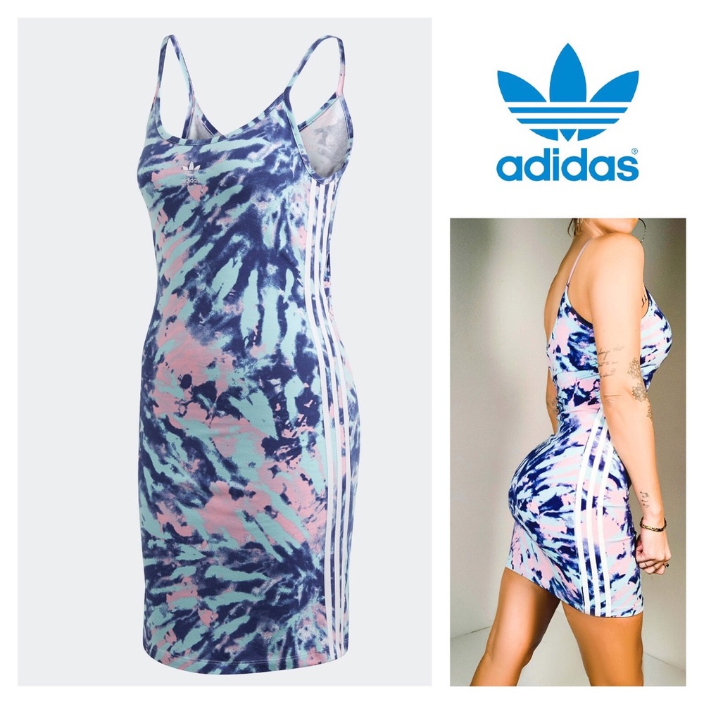 ⚡️LastOne⚡️Adidas originals blue tie dye tan dress